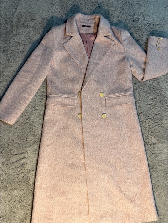MOTF Jackets & Blazers - MOTF Double-Breasted Long Pea Coat - Light Pink